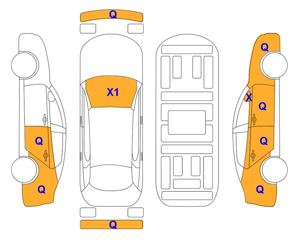 Схема кузова с отметками аукциона Lotte Auto Auction