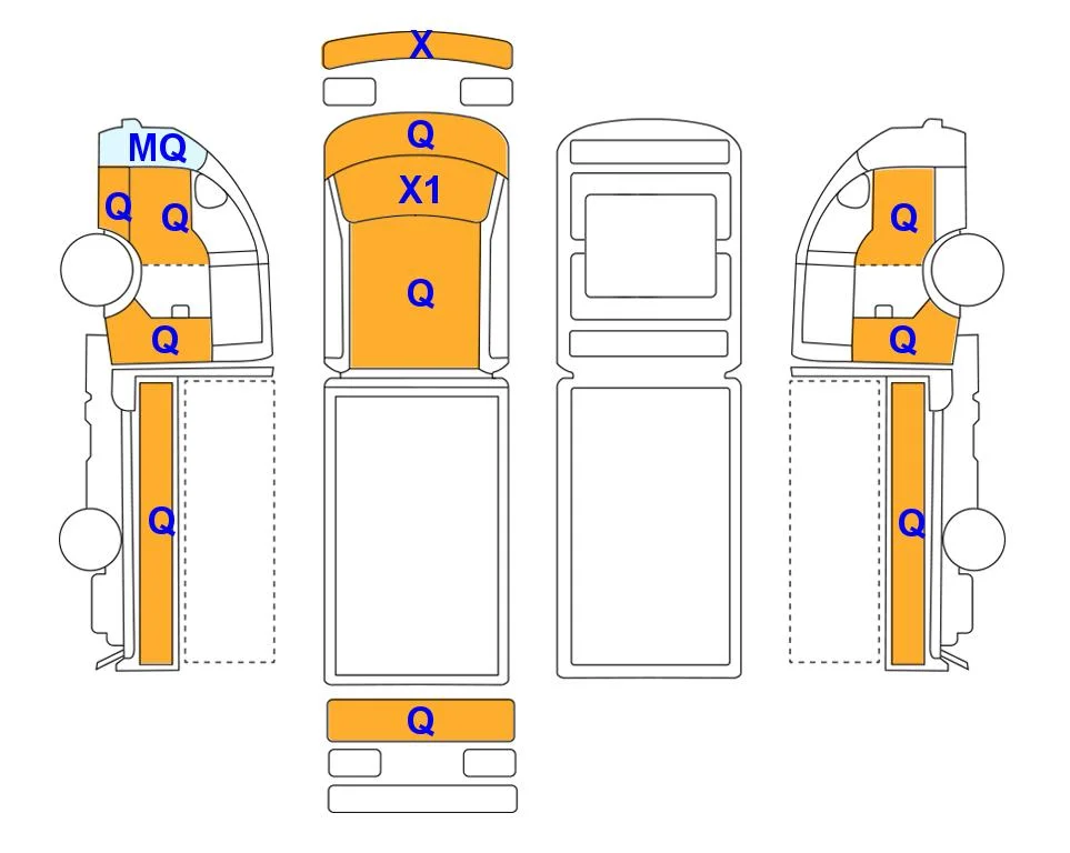 Схема кузова с отметками аукциона Lotte Auto Auction