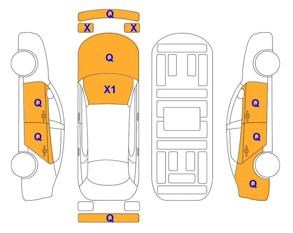 Body diagram with the marks of Lotte Auto Auction