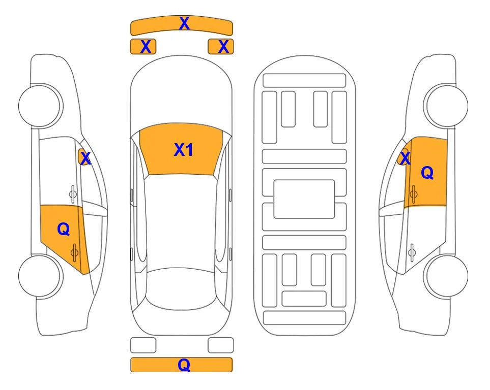 Схема кузова с отметками аукциона Lotte Auto Auction