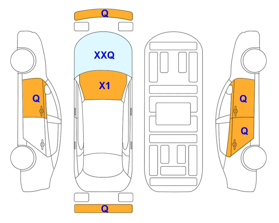 Схема кузова с отметками аукциона Lotte Auto Auction