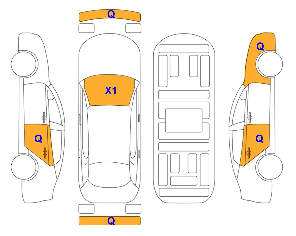 Схема кузова с отметками аукциона Lotte Auto Auction
