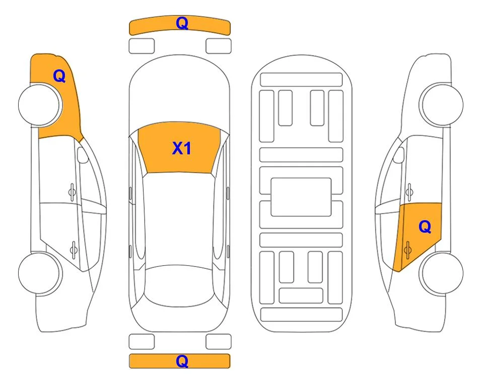 Body diagram with the marks of Lotte Auto Auction