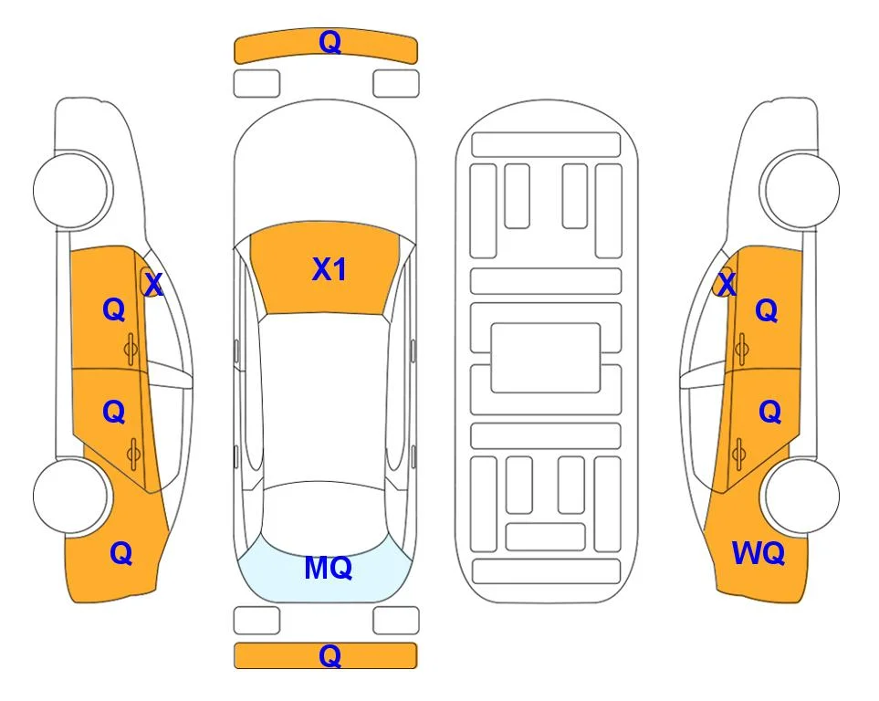 Body diagram with the marks of Lotte Auto Auction