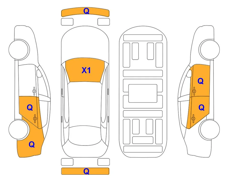 Body diagram with the marks of Lotte Auto Auction