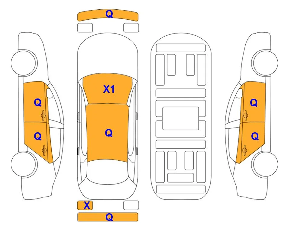 Схема кузова с отметками аукциона Lotte Auto Auction