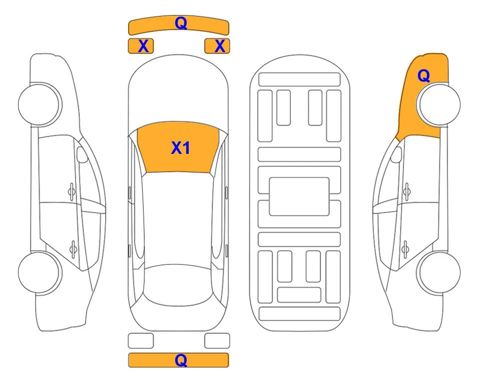 Схема кузова с отметками аукциона Lotte Auto Auction