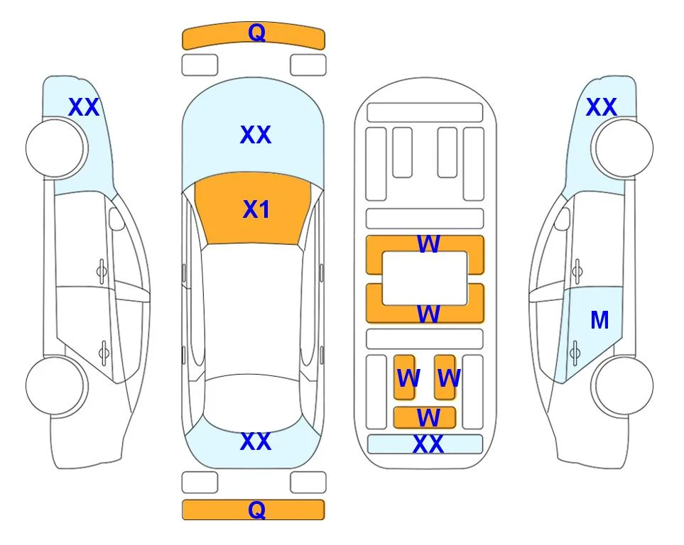 Body diagram with the marks of Lotte Auto Auction