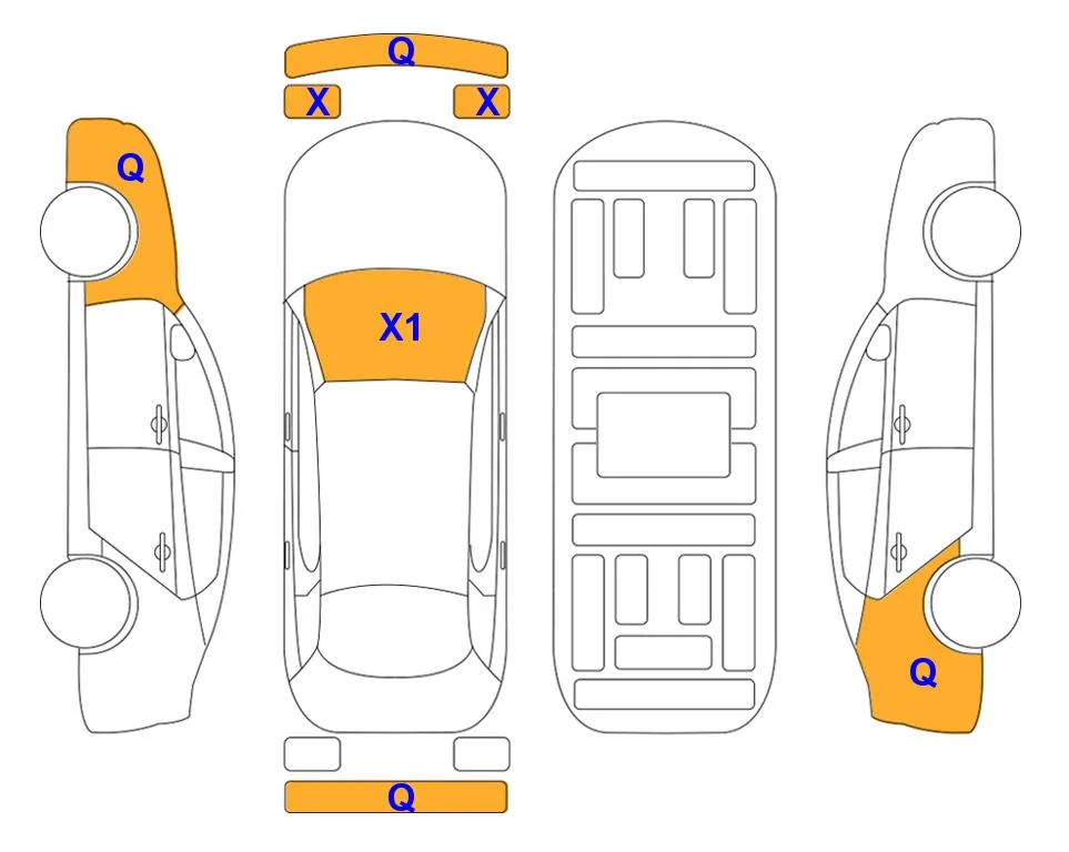 Схема кузова с отметками аукциона Lotte Auto Auction