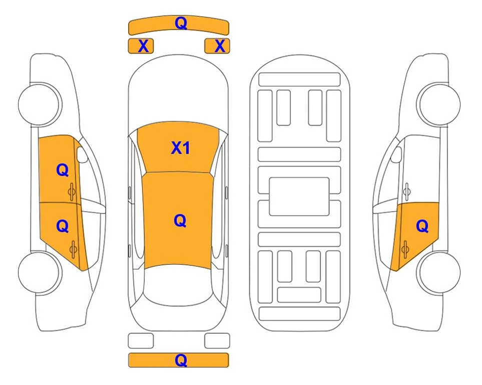 Body diagram with the marks of Lotte Auto Auction
