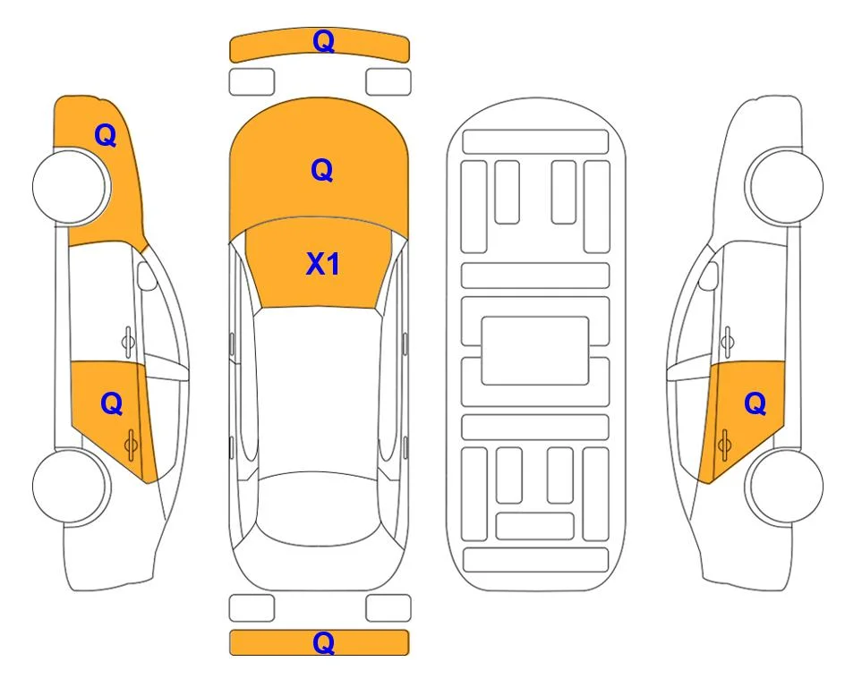 Body diagram with the marks of Lotte Auto Auction