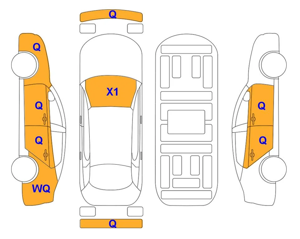 Схема кузова с отметками аукциона Lotte Auto Auction
