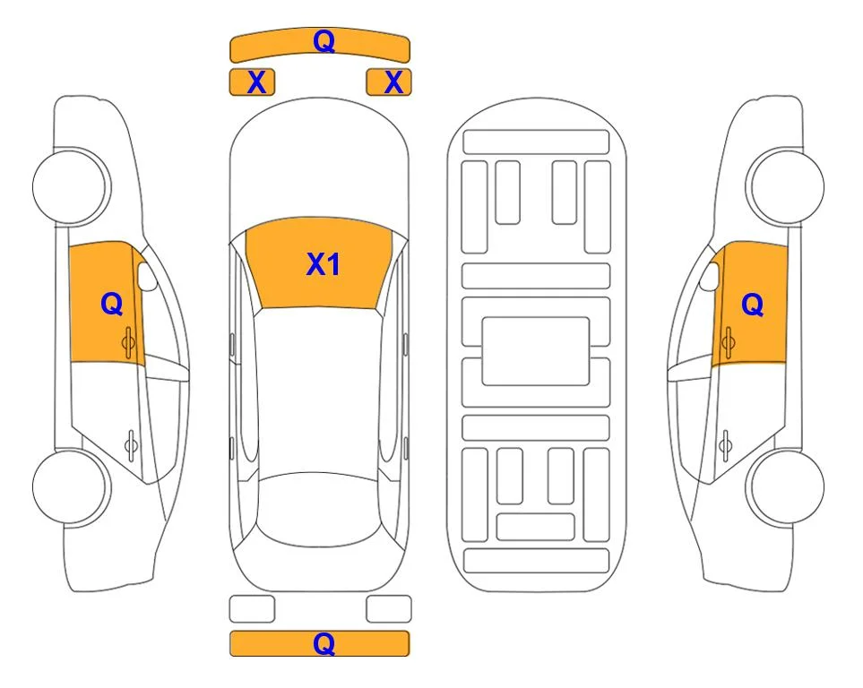 Схема кузова с отметками аукциона Lotte Auto Auction