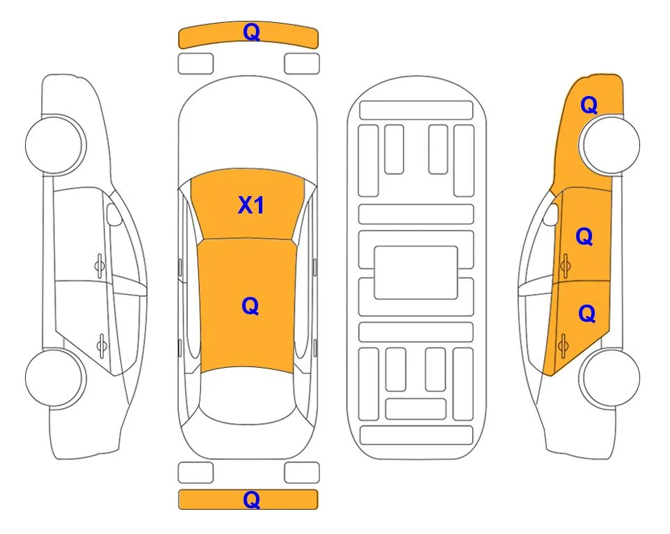 Схема кузова с отметками аукциона Lotte Auto Auction