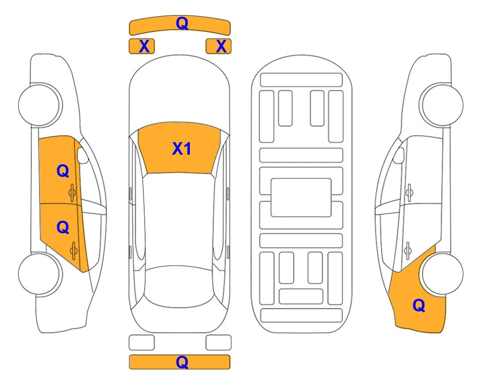 Body diagram with the marks of Lotte Auto Auction