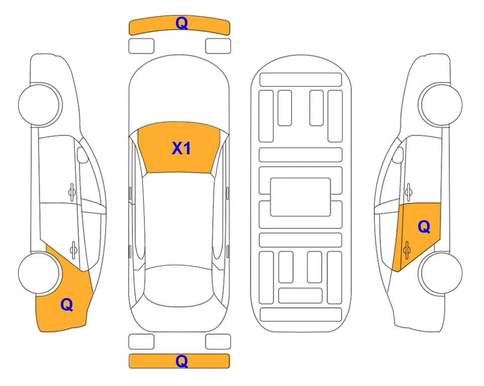 Body diagram with the marks of Lotte Auto Auction