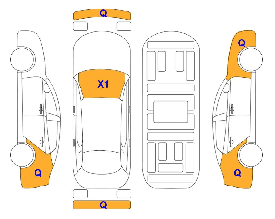 Схема кузова с отметками аукциона Lotte Auto Auction