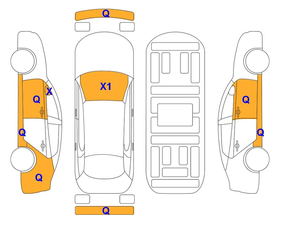 Схема кузова с отметками аукциона Lotte Auto Auction