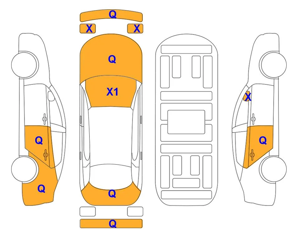Схема кузова с отметками аукциона Lotte Auto Auction