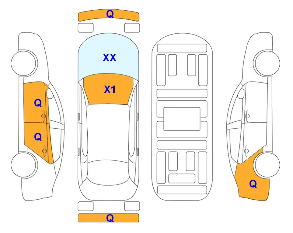 Схема кузова с отметками аукциона Lotte Auto Auction