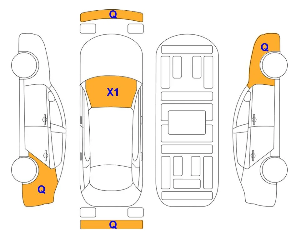 Body diagram with the marks of Lotte Auto Auction