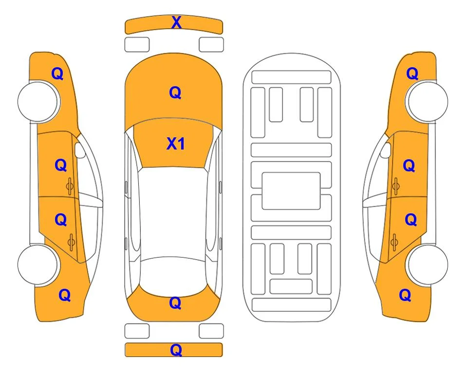 Схема кузова с отметками аукциона Lotte Auto Auction