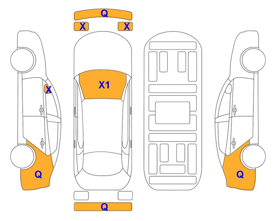 Схема кузова с отметками аукциона Lotte Auto Auction