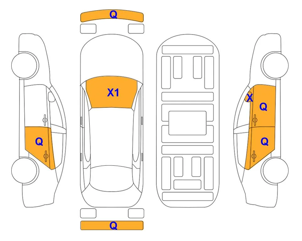 Body diagram with the marks of Lotte Auto Auction