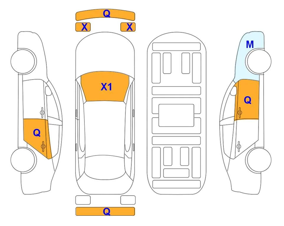 Body diagram with the marks of Lotte Auto Auction