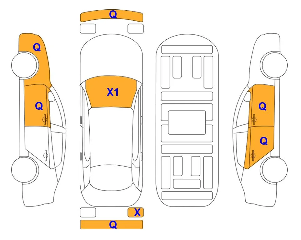 Body diagram with the marks of Lotte Auto Auction