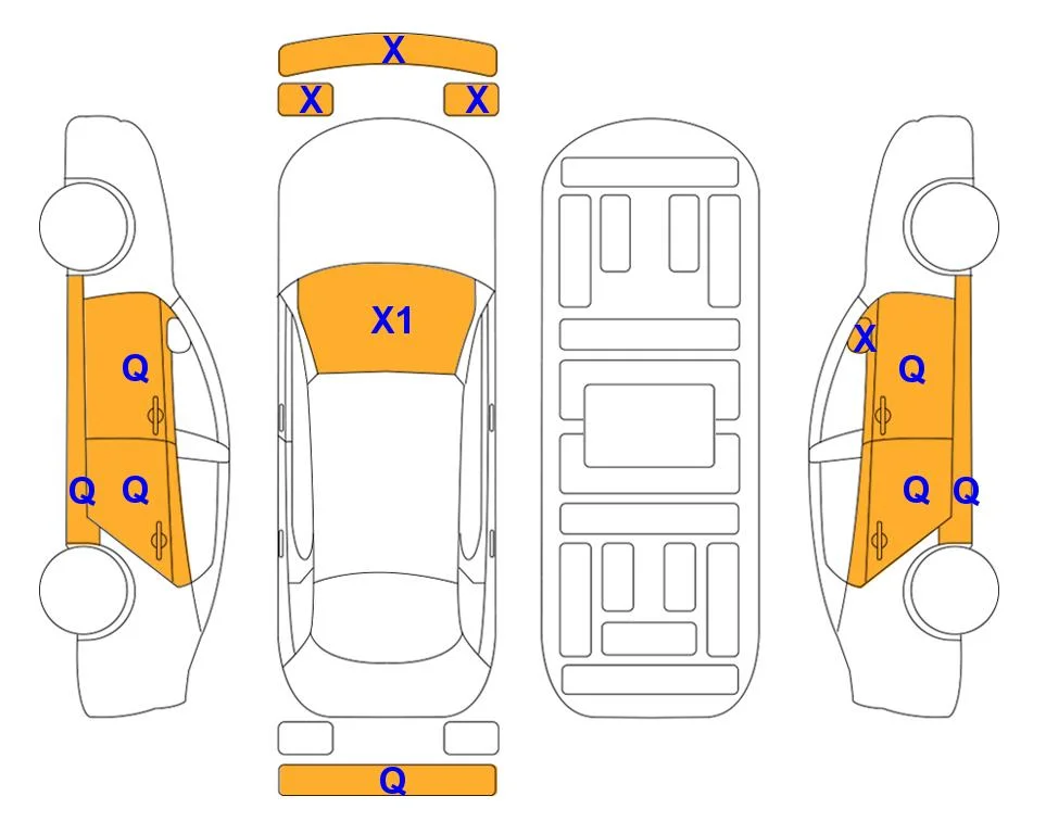 Body diagram with the marks of Lotte Auto Auction