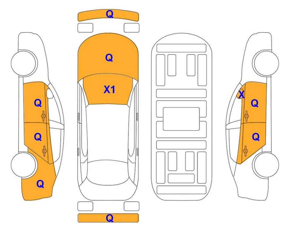 Схема кузова с отметками аукциона Lotte Auto Auction
