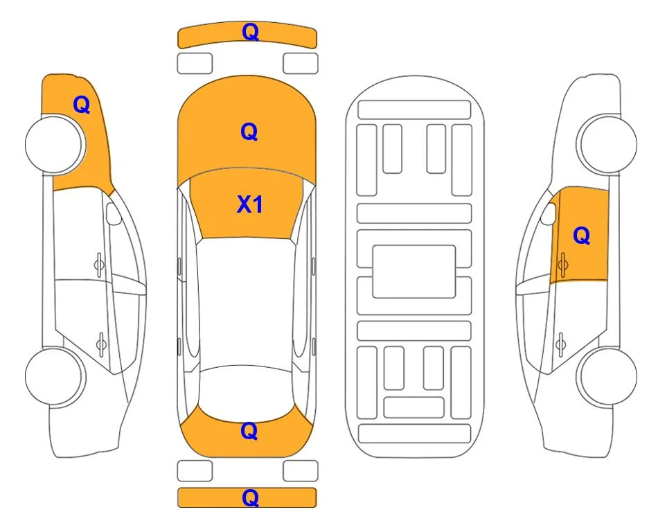 Схема кузова с отметками аукциона Lotte Auto Auction