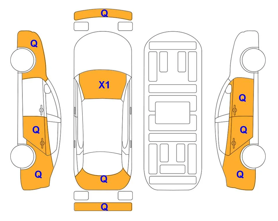 Body diagram with the marks of Lotte Auto Auction