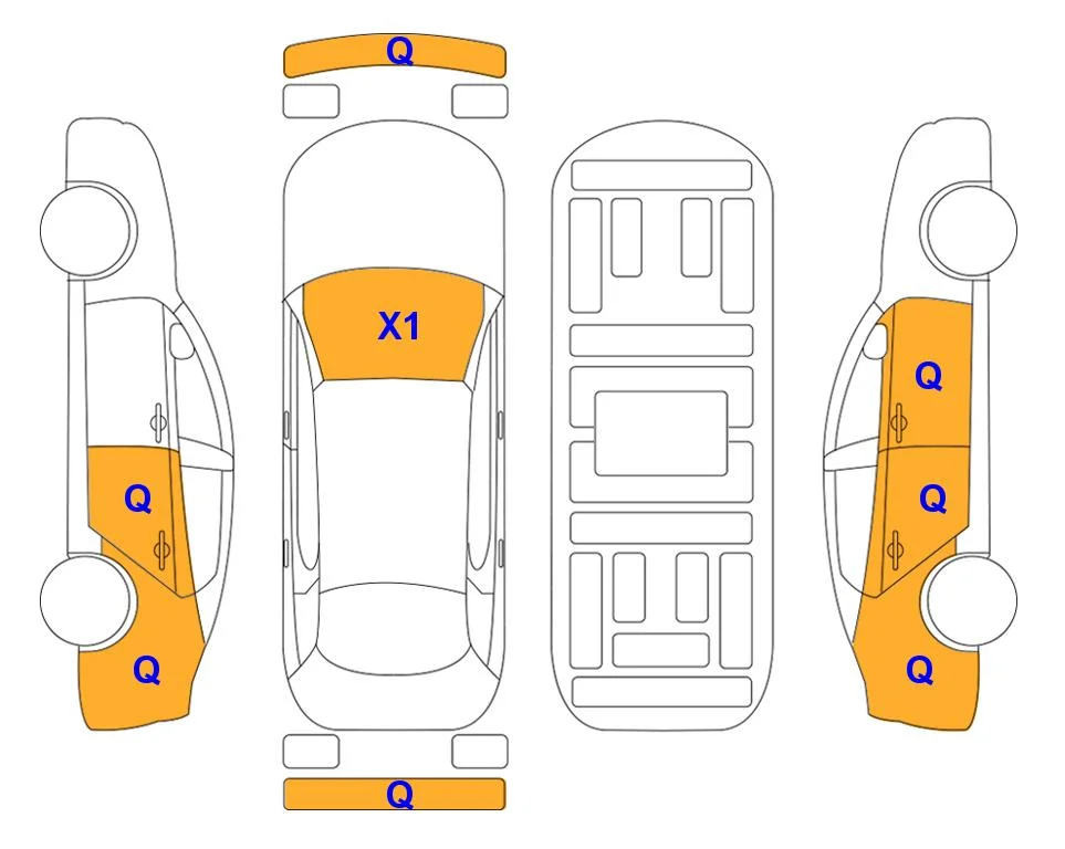 Body diagram with the marks of Lotte Auto Auction