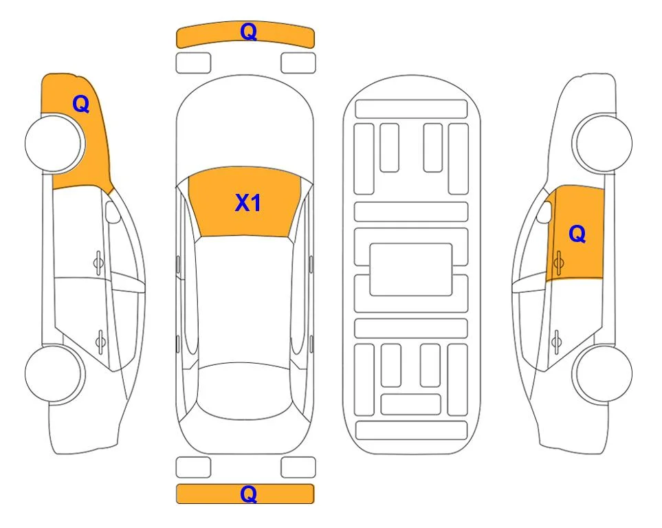 Схема кузова с отметками аукциона Lotte Auto Auction