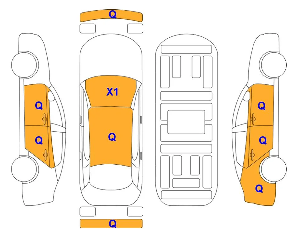 Схема кузова с отметками аукциона Lotte Auto Auction