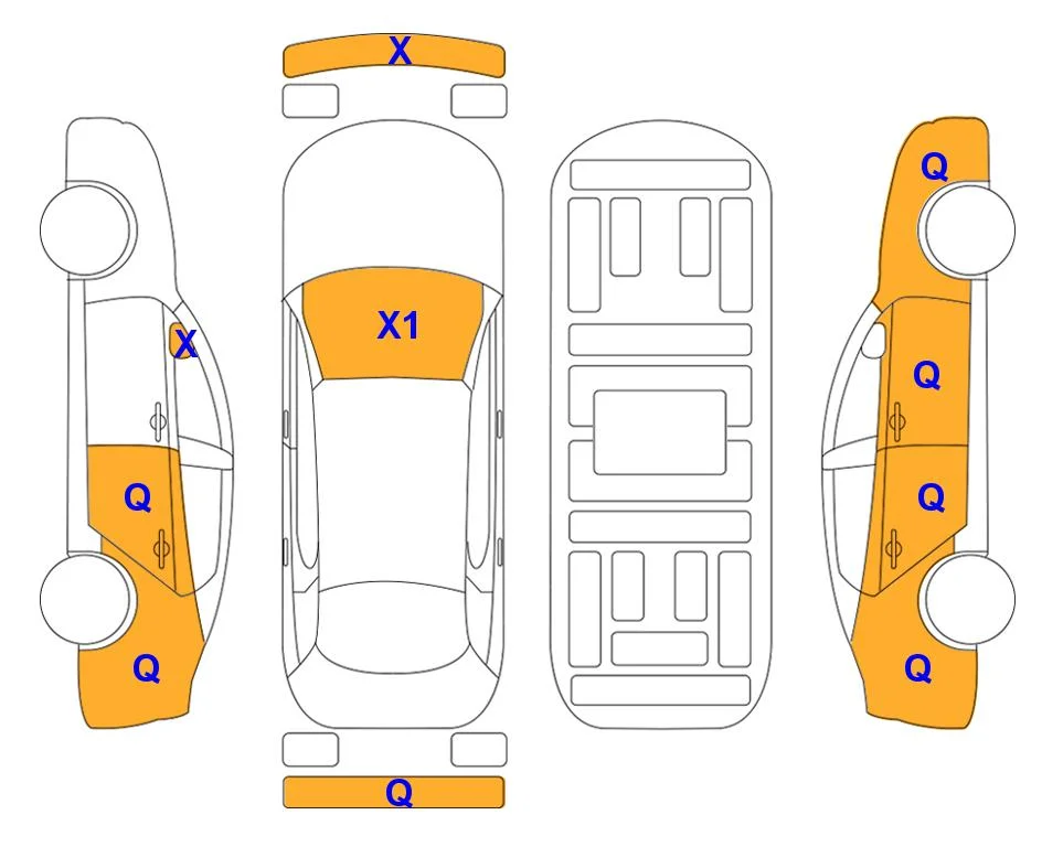 Схема кузова с отметками аукциона Lotte Auto Auction