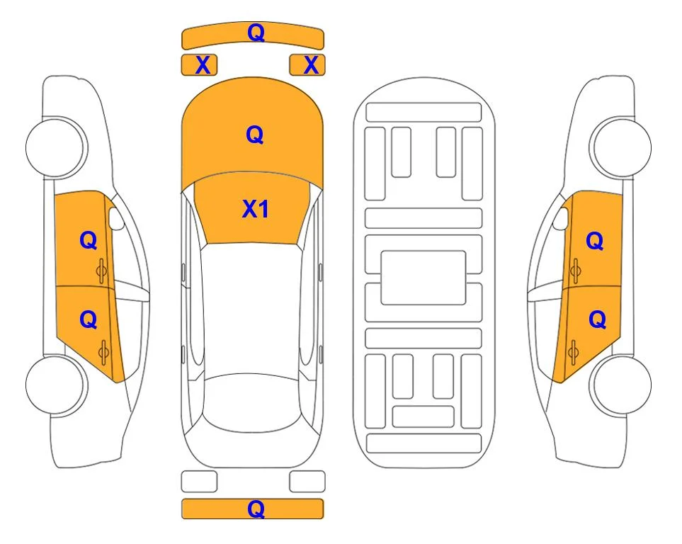 Схема кузова с отметками аукциона Lotte Auto Auction