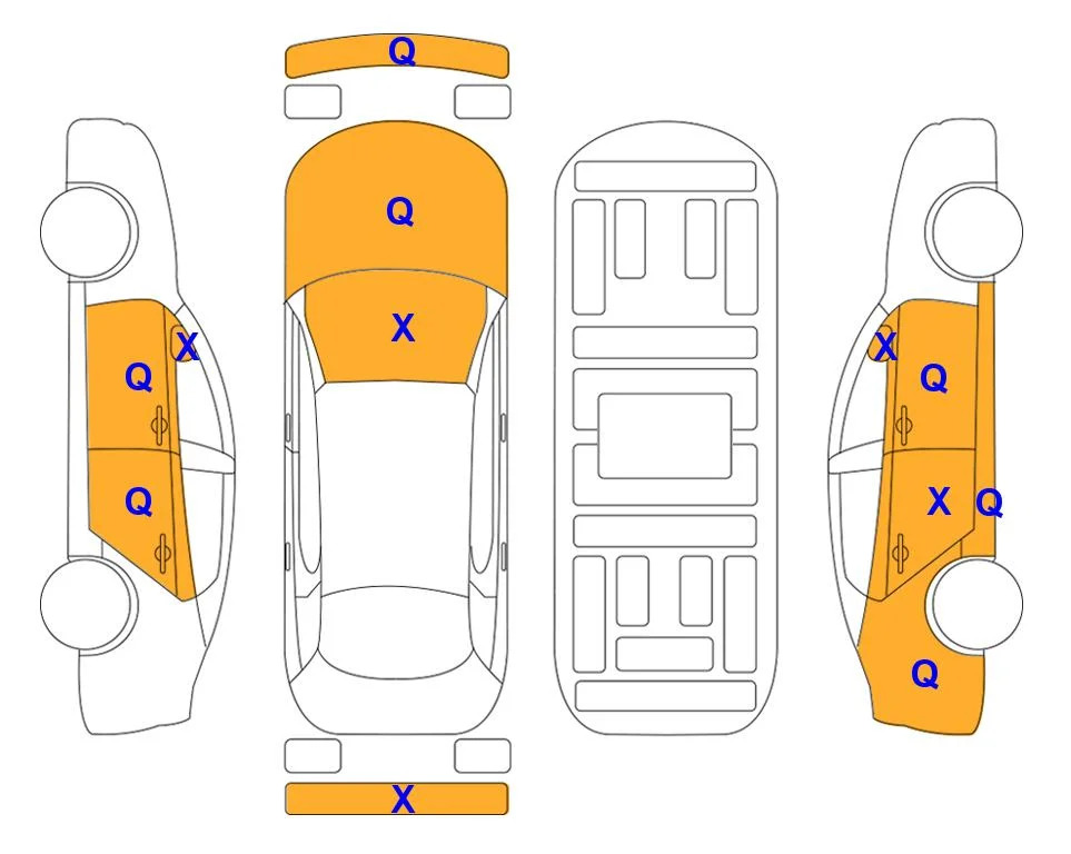 Body diagram with the marks of Lotte Auto Auction