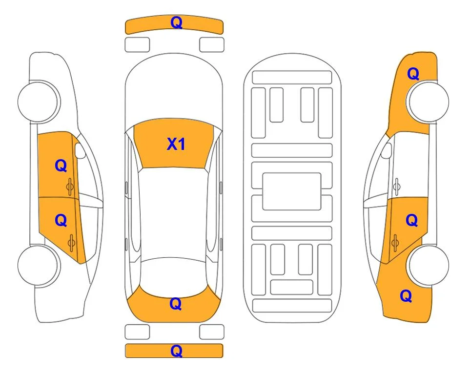 Схема кузова с отметками аукциона Lotte Auto Auction