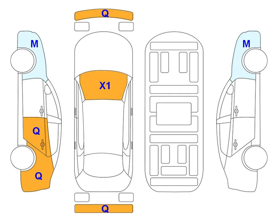 Body diagram with the marks of Lotte Auto Auction