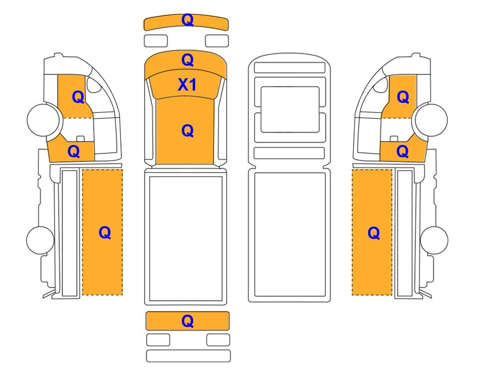 Body diagram with the marks of Lotte Auto Auction
