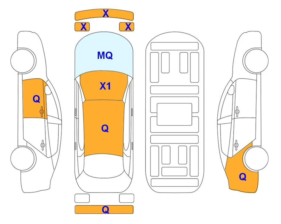 Схема кузова с отметками аукциона Lotte Auto Auction