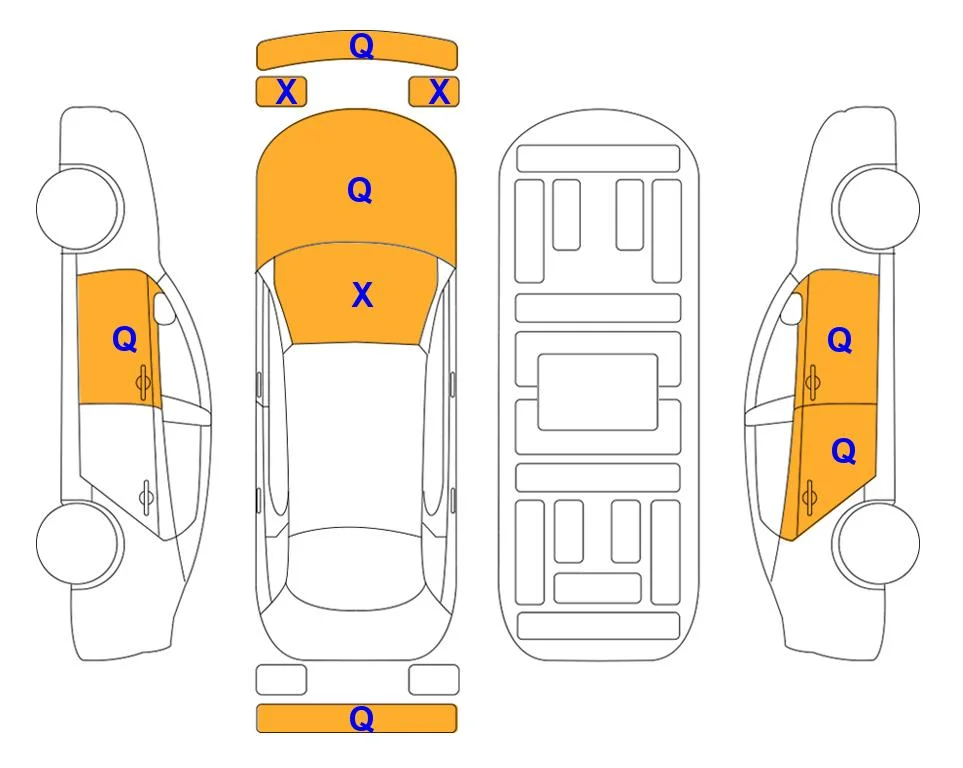Body diagram with the marks of Lotte Auto Auction