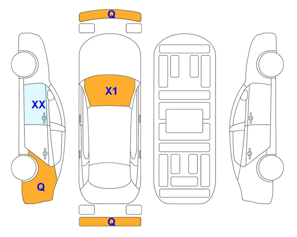 Body diagram with the marks of Lotte Auto Auction