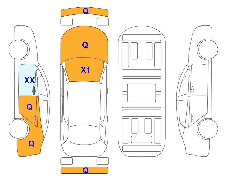 Схема кузова с отметками аукциона Lotte Auto Auction