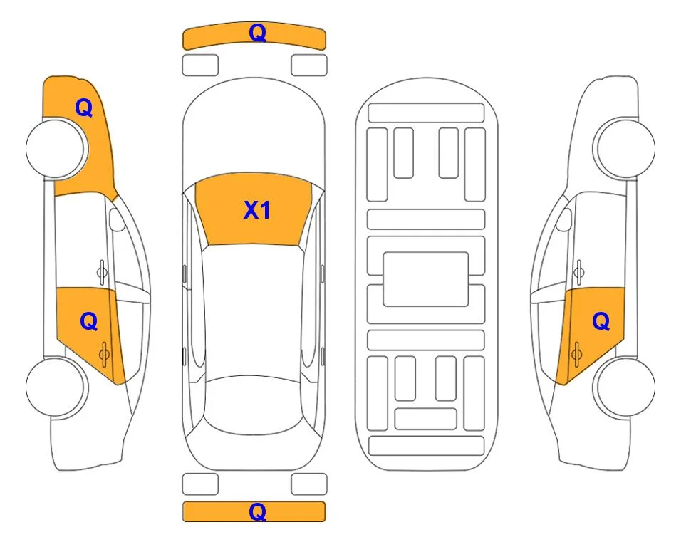 Схема кузова с отметками аукциона Lotte Auto Auction