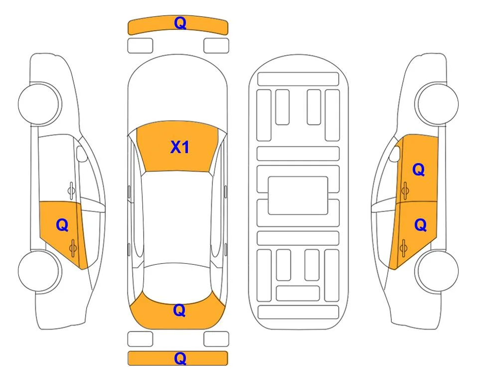 Body diagram with the marks of Lotte Auto Auction