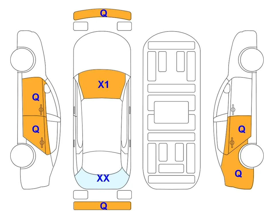 Body diagram with the marks of Lotte Auto Auction